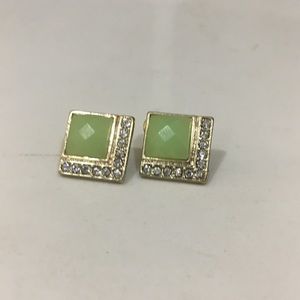 Green and Gold Art Deco Earrings *Final Price*